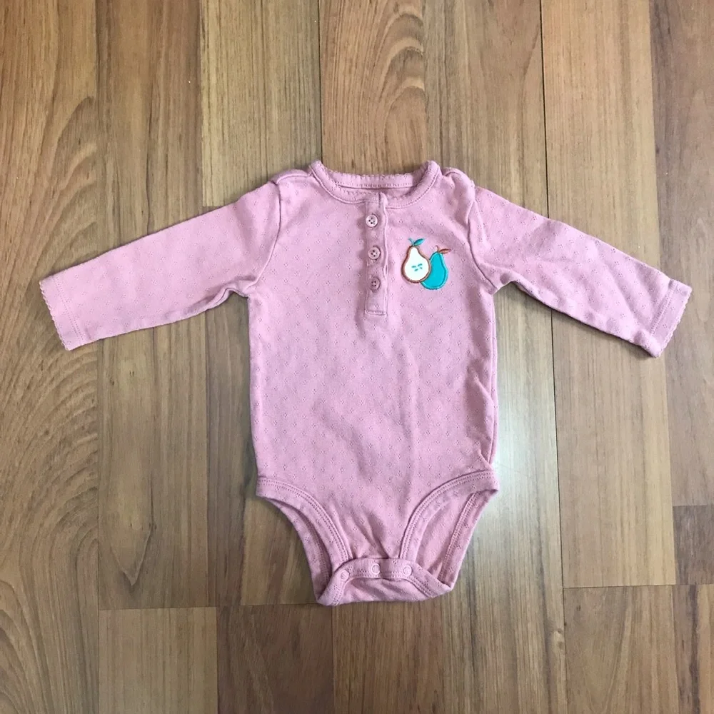Carter's Pink Pear Graphic Bodysuit & Navy Pear Print Leggings